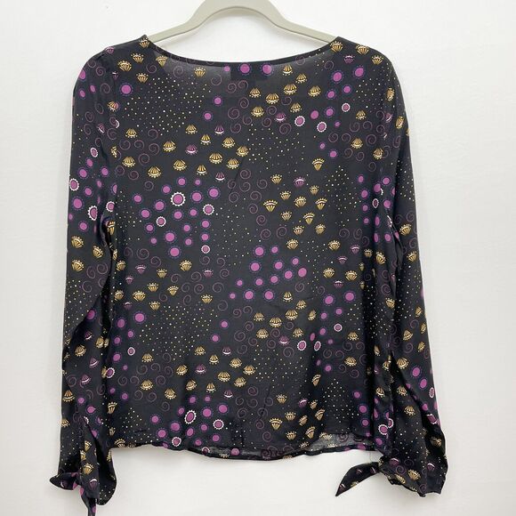 Modcloth Astro Blast Scoop Neck Top Medium NEW Tie Cuff - Picture 5 of 9